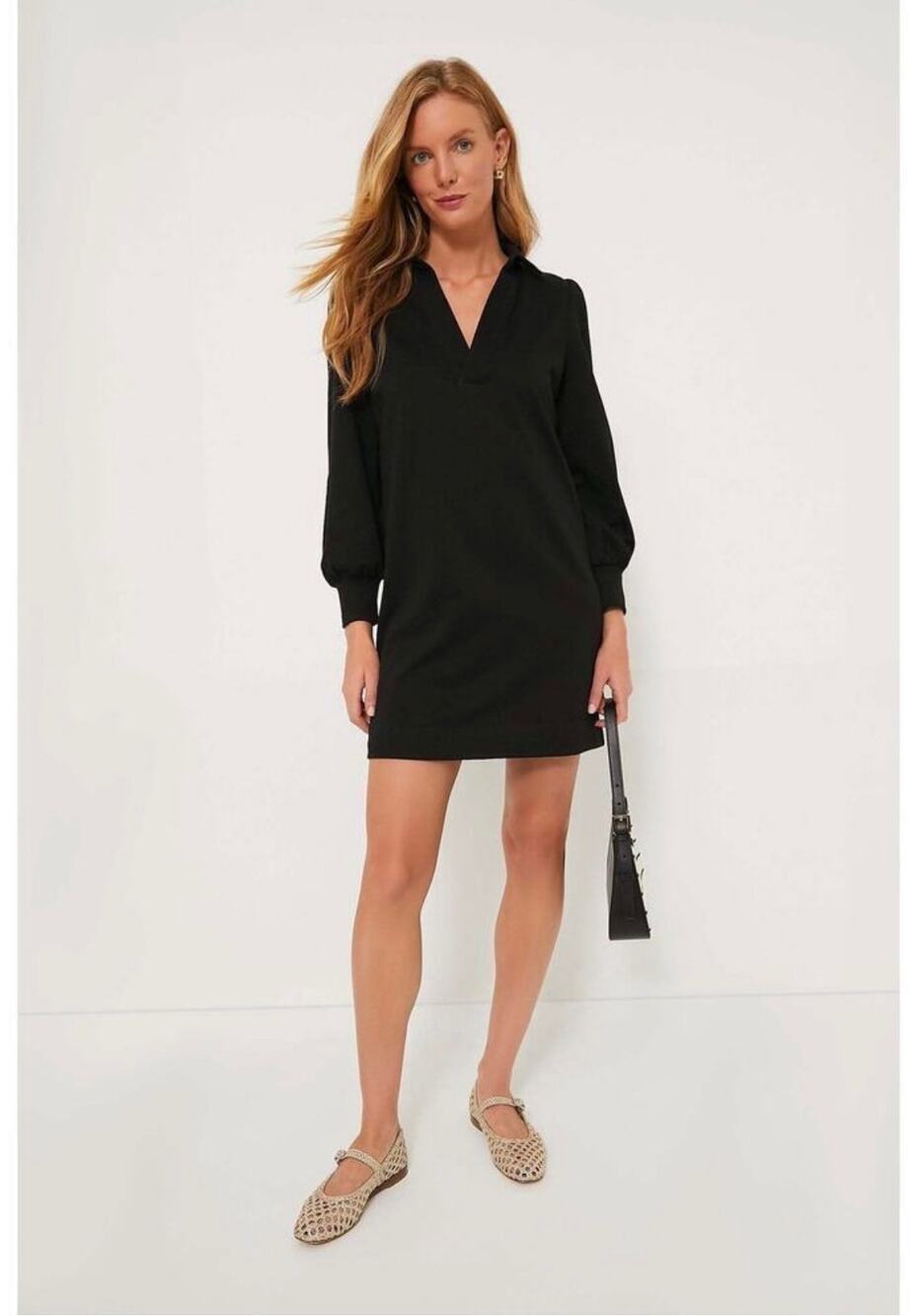Tuckernuck Pomander Place Bradley Knit Polo Mini Dress Black XXL